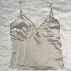 Forever 21 Light Beige Smocked Top